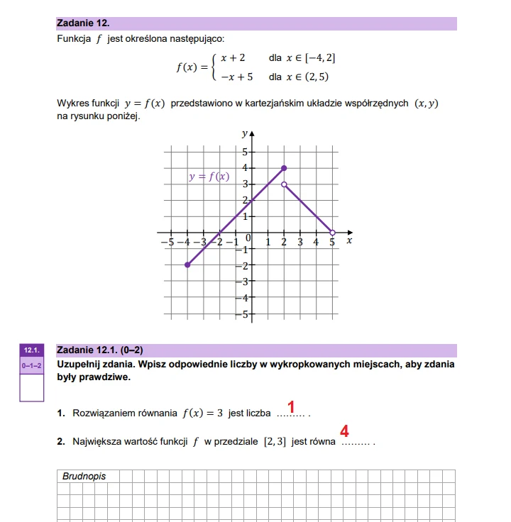 Matura 2026. Matematyka, poziom podstawowy. Arkusz CKE - zadanie 12 Matura 2026. Matematyka, poziom podstawowy. Arkusz CKE - zadanie 12