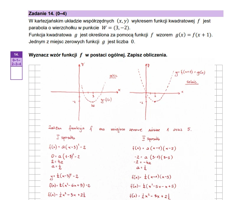 Matura 2026. Matematyka, poziom podstawowy. Arkusz CKE - zadanie 14 Matura 2026. Matematyka, poziom podstawowy. Arkusz CKE - zadanie 14