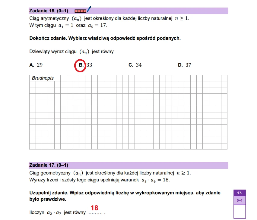 Matura 2026. Matematyka, poziom podstawowy. Arkusz CKE - zadania 16 i 17 Matura 2026. Matematyka, poziom podstawowy. Arkusz CKE - zadania 16 i 17