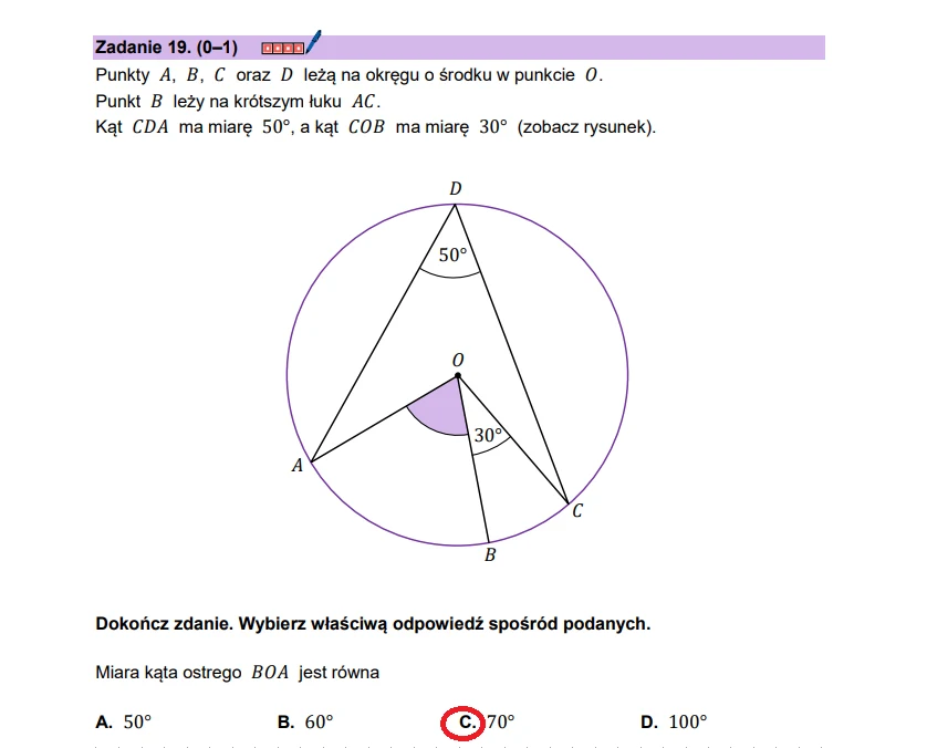 Matura 2026. Matematyka, poziom podstawowy. Arkusz CKE - zadanie 19 Matura 2026. Matematyka, poziom podstawowy. Arkusz CKE - zadanie 19