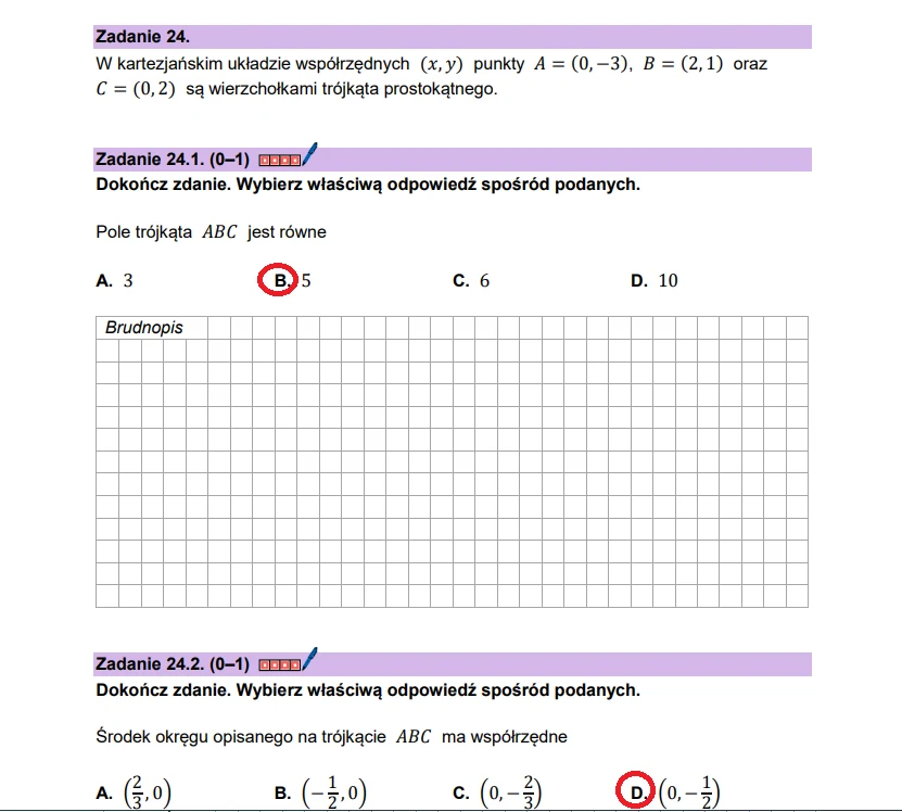 Matura 2026. Matematyka, poziom podstawowy. Arkusz CKE - zadanie 24 Matura 2026. Matematyka, poziom podstawowy. Arkusz CKE - zadanie 24