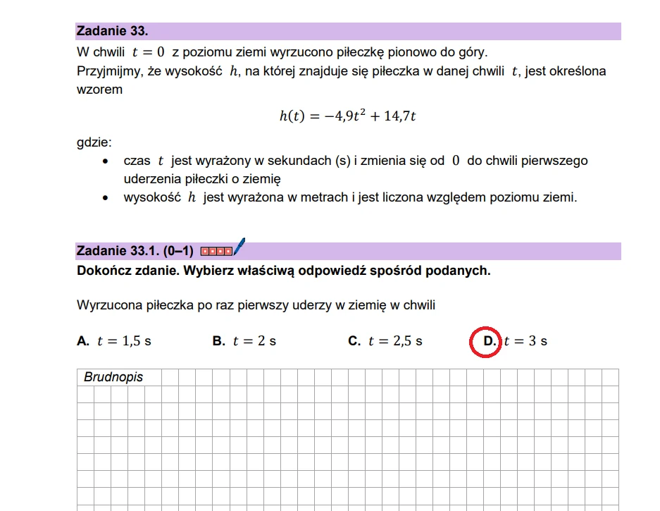 Matura 2026. Matematyka, poziom podstawowy. Arkusz CKE - zadanie 33 Matura 2026. Matematyka, poziom podstawowy. Arkusz CKE - zadanie 33