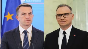 Rzecznik rządu Adam Szłapka i były prezydent Andrzej Duda