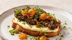 Kaszanka z puree z palonego kalafiora