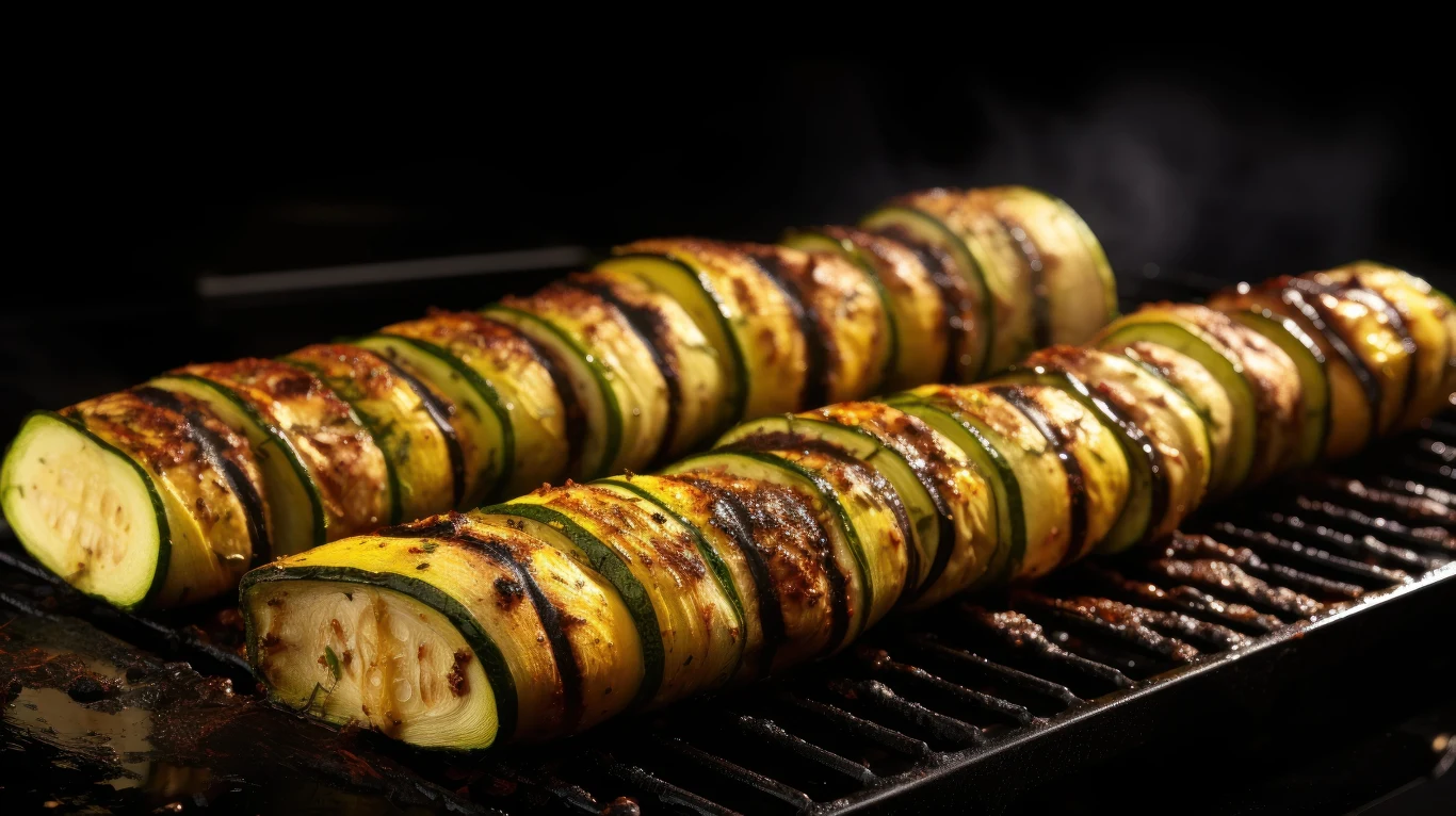 Grillowana cukinia robiona metodą hasselback Cukinia z grilla będzie soczysta i aromatyczna, jeśli zrobimy ją metodą hasselback.