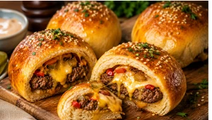 Przepis, który robi furorę - burger zapiekany w cieście 