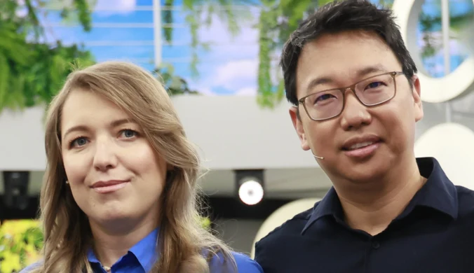 Agata i Mikey Kim w studiu "halo tu polsat"