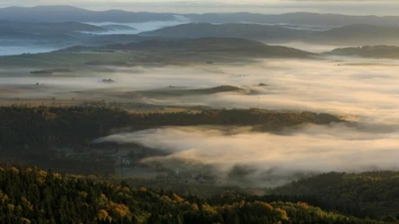 Widok ze Szczelińca Wielkiego w Górach Stołowych