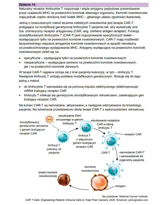 Matura 2026. Biologia, poziom rozszerzony. Arkusz CKE - zadanie 14