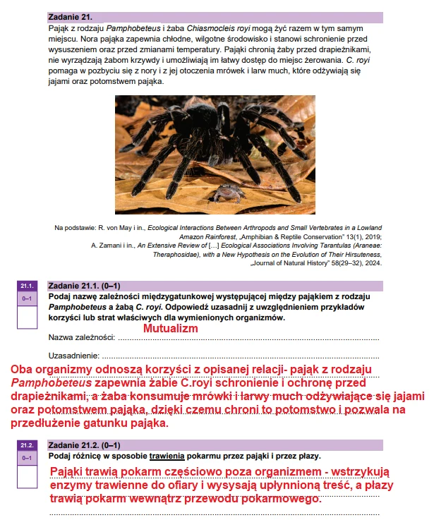 Matura 2026. Biologia, poziom rozszerzony. Arkusz CKE - zadanie 21