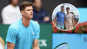 Hubert Hurkacz i Ollie Bearman na wspólnym treningu