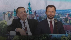 Prof. Jarosław Flis (po lewej) o referendum w sprawie prezydenta Krakowa Aleksandra Miszalskiego (po prawej). Grafika: Aleksandra Włodarczyk