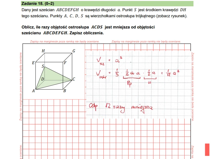 Egzamin ósmoklasisty 2026, matematyka. Arkusz CKE i odpowiedzi - zadanie 18