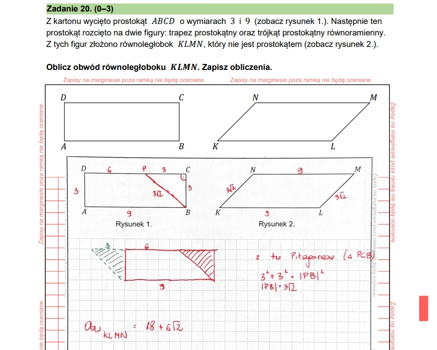 Egzamin ósmoklasisty 2026, matematyka. Arkusz CKE i odpowiedzi - zadanie 20