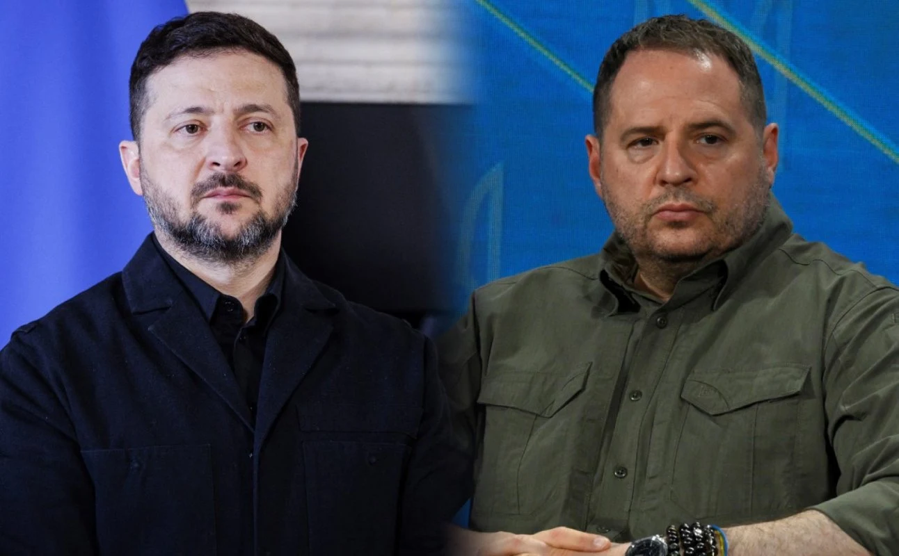 Ukraina: Służby o zapowiedziały działania ws. Andrija Jermaka (z prawej), pojawiły się też informacje o roli Wołodymyra Zełenskiego w aferze Andrij Jermak i Wołodymyr Zełenski