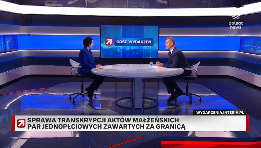 Żukowska w ''Gościu Wydarzeń'' o transkrypcji małżeństw jednopłciowych: Premier wyciąga wnioski z sondaży 
