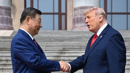 Donald Trump podczas spotkania z Xi Jinpingiem w Pekinie