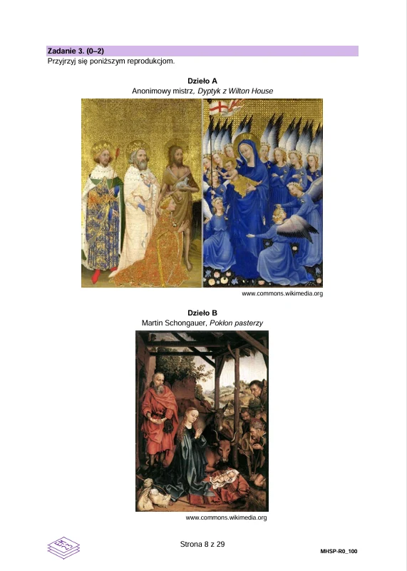 W górnej części scena koronacji w niebiańskim otoczeniu z grupą świętych i aniołów oraz wyraźnie ukazaną postacią Maryi; w dolnej części adoracja dzieciątka z Marią, Józefem, pasterzami i bogato zdobionym tłem wiejskim.