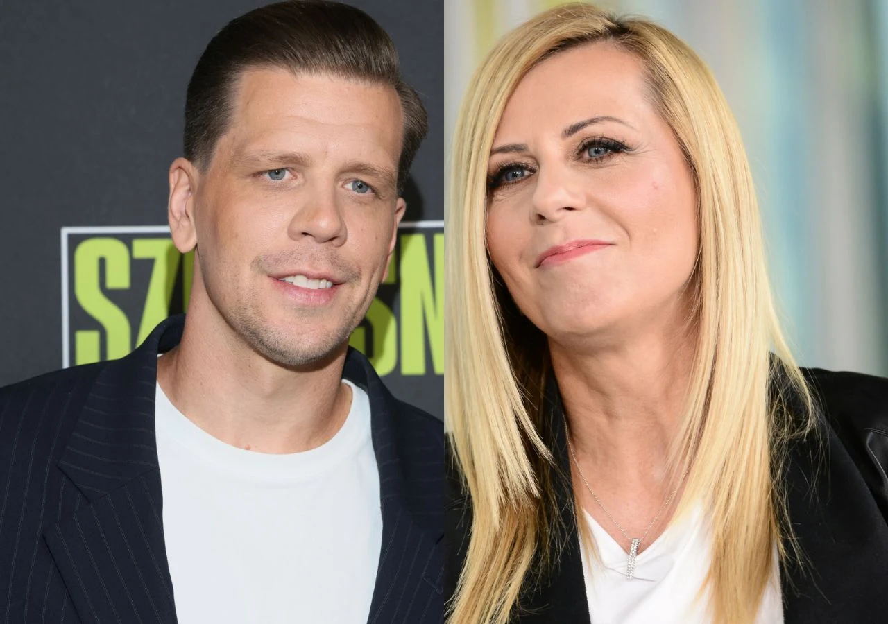 Wojciech Szczęsny, Alicja Szczęsna Wojciech Szczęsny i Alicja Szczęsna w formalnych strojach. Oboje patrzą z uśmiechem w obiektyw.
