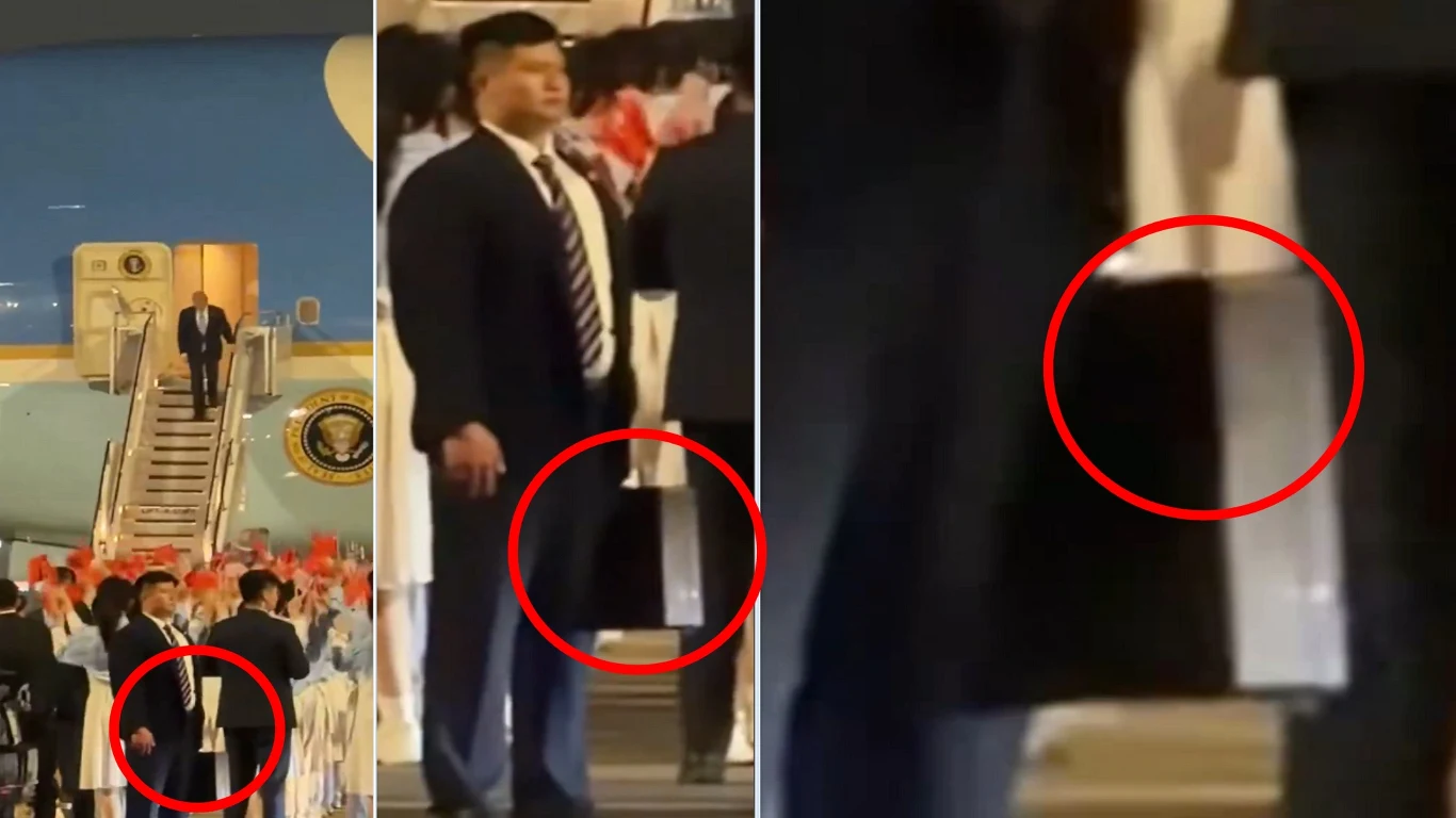 Chińscy agencji z tajemniczymi teczkami tuż obok Trumpa article cover