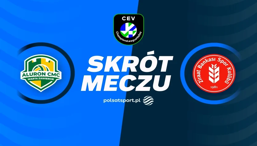 Aluron CMC Warta Zawiercie - Ziraat Bankkart Ankara. Skrót meczu