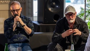 Mikołaj Trzaska i Wojtek Smarzowski - spotkanie podczas Festiwalu Muzyki Filmowej w Krakowie / KBF