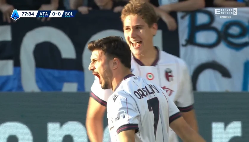 Orsolini trafia do bramki w meczu Atalanta - Bologna. WIDEO (Eleven Sports)