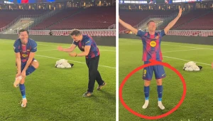 Polska impreza na Camp Nou. Zaśpiewali hit. Lewandowski aż ściągnął buty