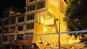 Zniszczony budynek w Liuzhou