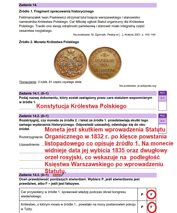 Matura 2026. Historia, poziom rozszerzony. Arkusz CKE i odpowiedzi - zadanie 14 Matura 2026. Historia, poziom rozszerzony. Arkusz CKE i odpowiedzi - zadanie 14