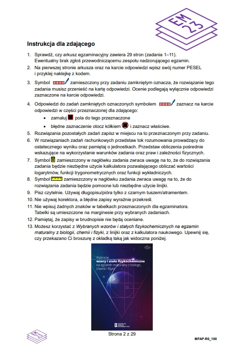 Matura 2026. Fizyka, poziom rozszerzony. Arkusz CKE i rozwiązania - strona 2