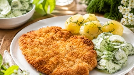 Chrupiący schabowy i sałatka z małosolnych, czyli najlepszy domowy obiad