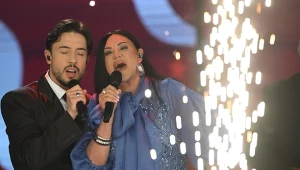 Dawid Kwiatkowski i Kayah podczas Polsat Hit Festiwalu w Sopocie