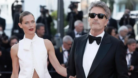 Małgorzata Bela i Paweł Pawlikowski na czerwonym dywanie w Cannes