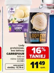 Lody bez laktozy Carrefour