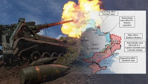 Na zdjęciu mapa ISW pokazująca, jak kształtuje się linia frontu 