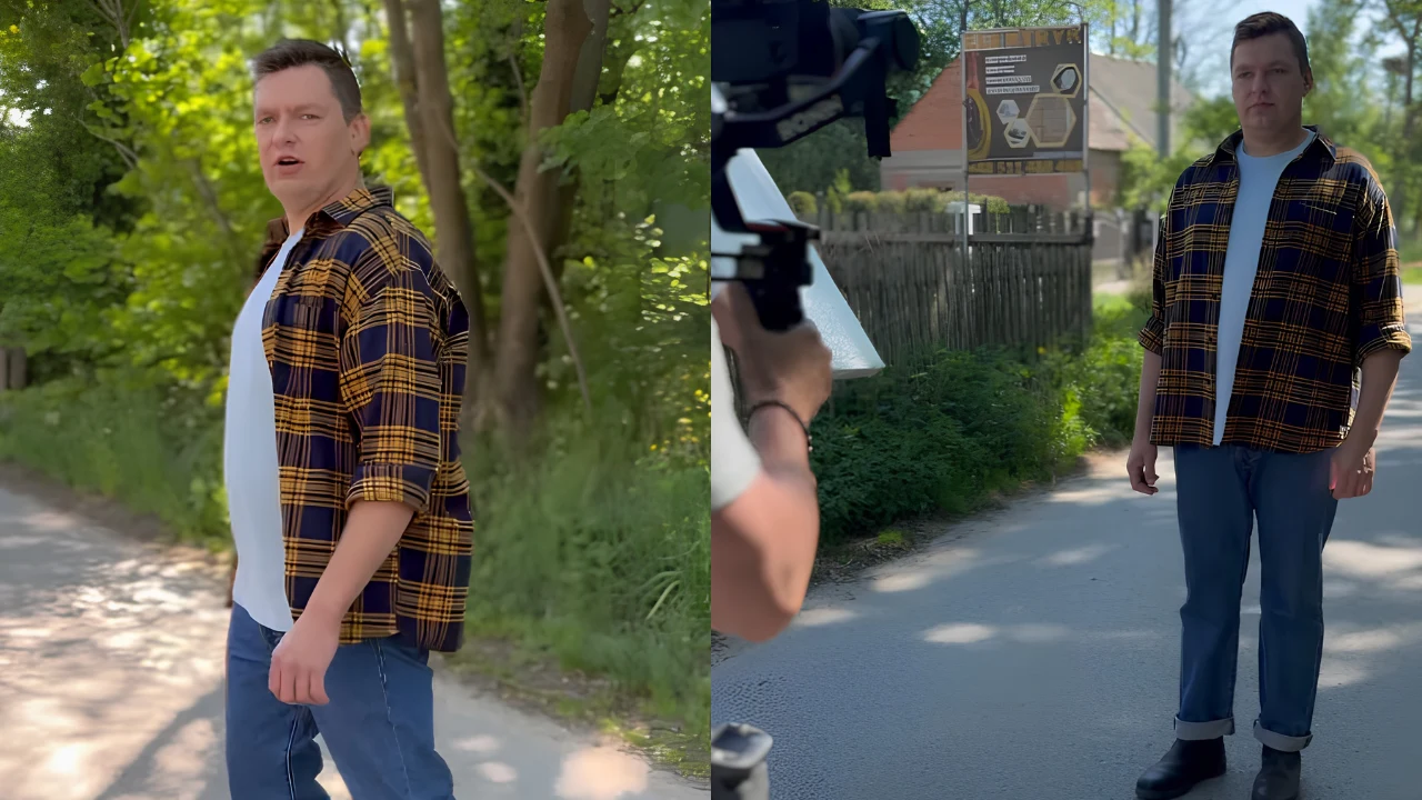 Szymon Karaś na planie nowej "Farmy" (@szymon_farma)