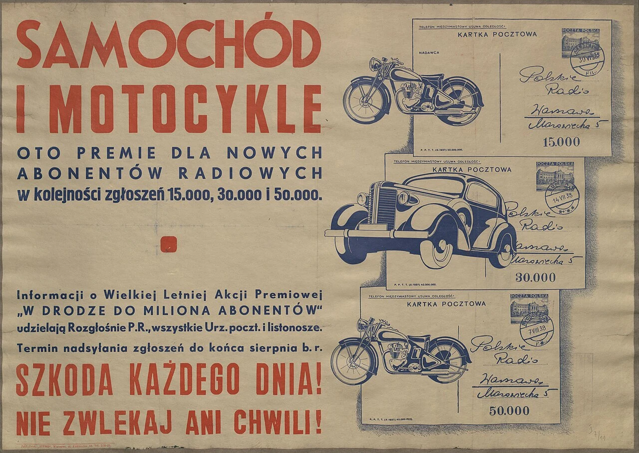Ulotka reklamująca radio, lata 30. XX wieku