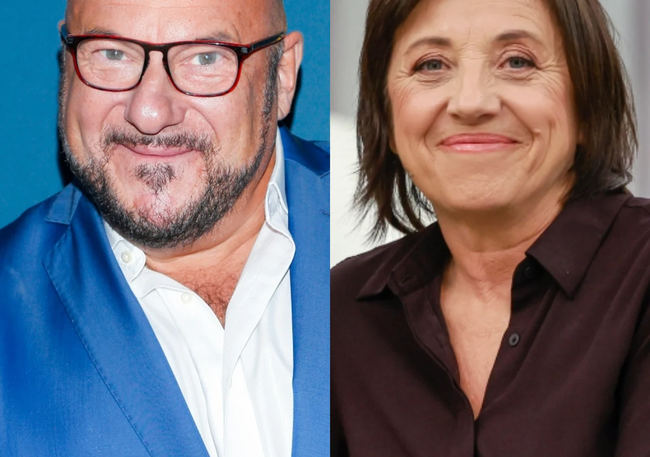 Piotr Gąsowski, Hanna Śleszyńska Piotr Gąsowski i Hanna Śleszyńska uśmiechają się do obiektywu.