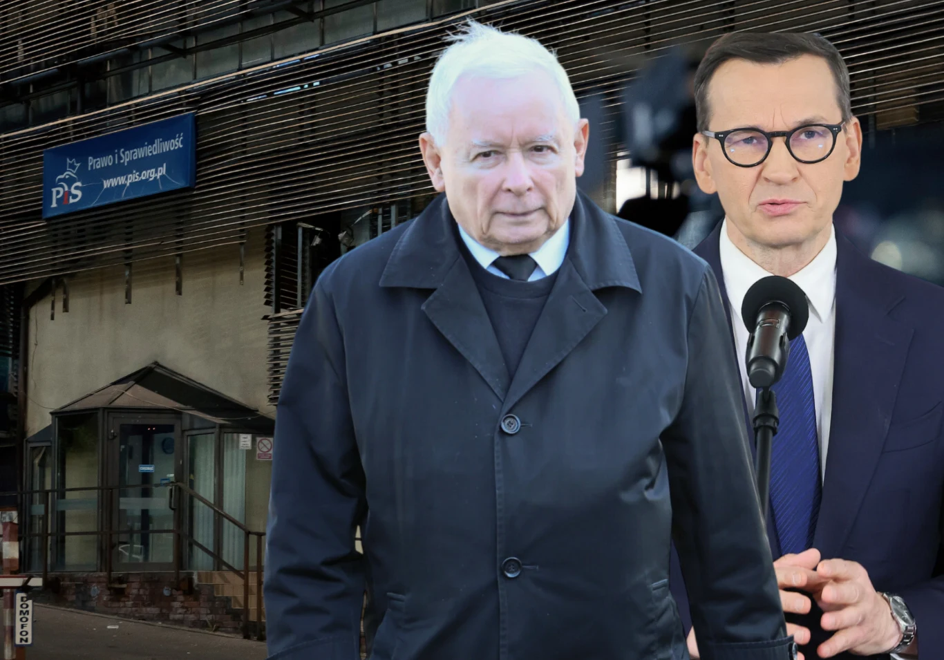 Ważne spotkanie na Nowogrodzkiej. Na zdj. Jarosław Kaczyński i Mateusz Morawiecki Siedziba PiS przy ul. Nowogrodzkiej. Obok Jarosław Kaczyński i Mateusz Morawiecki