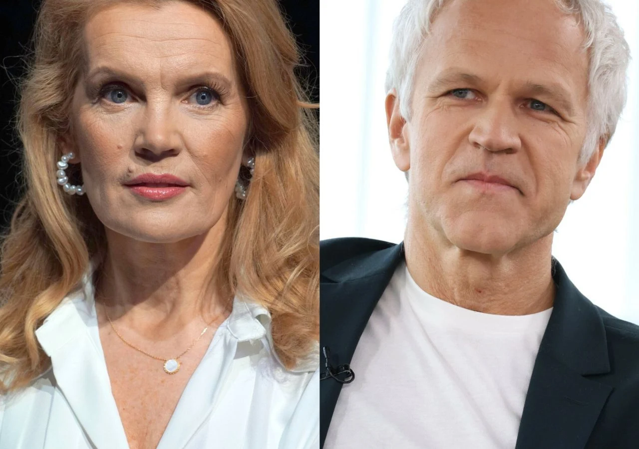 Dorota Chotecka, Radosław Pazura Dorota Chotecka i Radosław Pazura na wspólnym zdjęciu. Aktorzy patrzą w stronę obiektywu w codziennych stylizacjach.