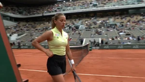 Maja Chwalińska podczas ćwierćfinału Rolanda Garrosa