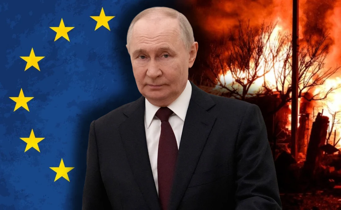 Władimir Putin odrzuca możliwość udziału Europy w rozmowach na temat Ukrainy Władimir Putin, flaga UE