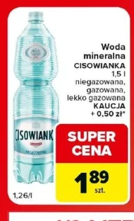 Woda niegazowana Cisowianka