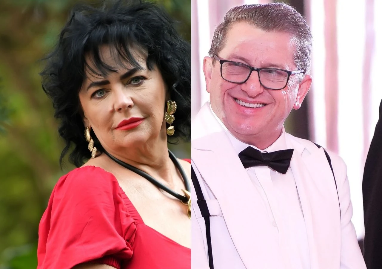 Emilia z Ozorkowa i Henryk z Gliwic w "Sanatorium miłości" Emilia Gajos i Henryk Rzepczyński, uczestnicy 8. sezonu Sanatorium miłości, w strojach wieczorowych