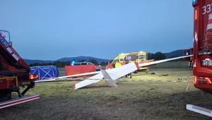 Wypadek śmigłowca na lotnisku w Bielsku-Białej