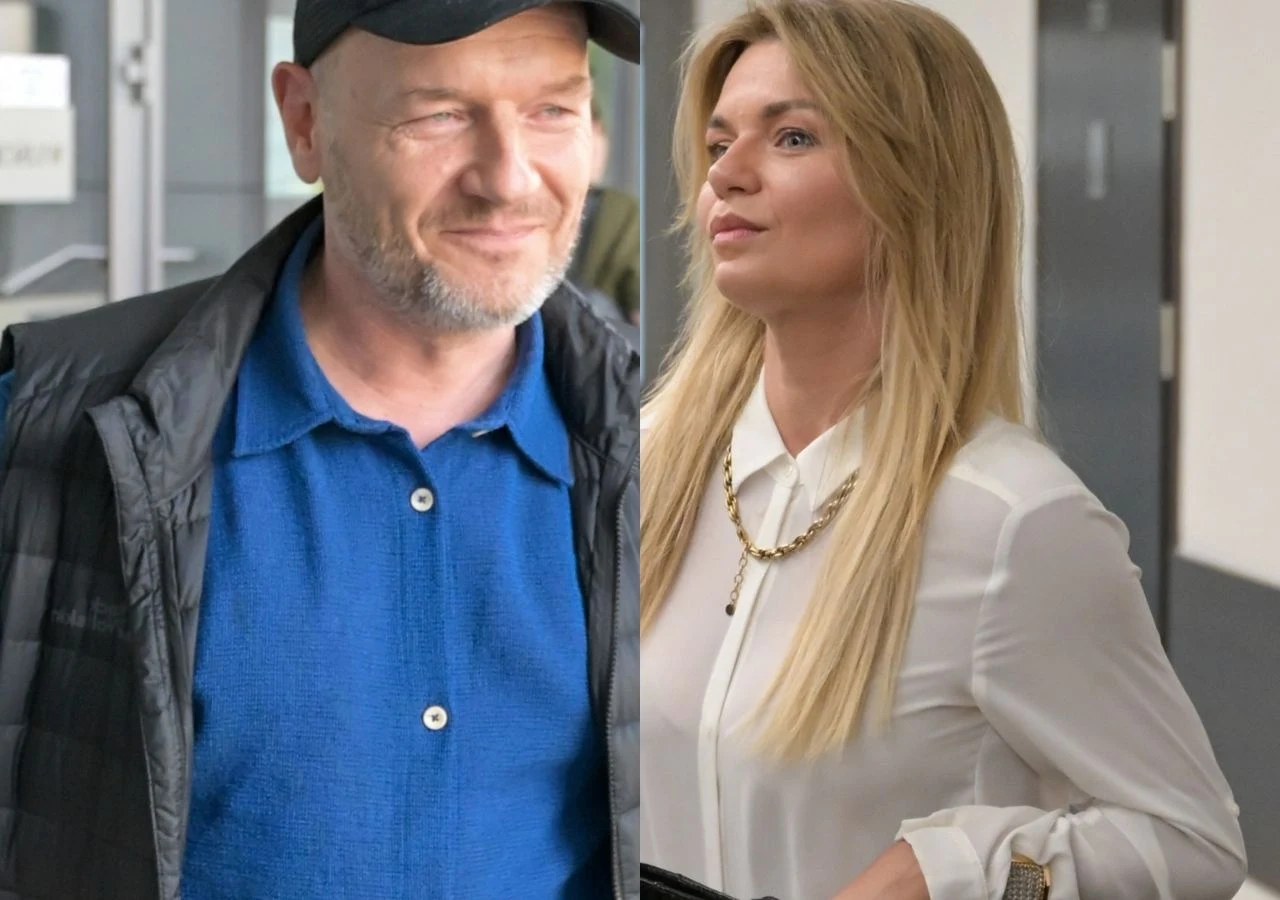 Redbad Klynstra i Emilia Komarnicka na rozprawie 9 czerwca Emilia Komarnicka i Redbad Klynstra przed rozprawą w Warszawie, 9 czerwca 2026 r.