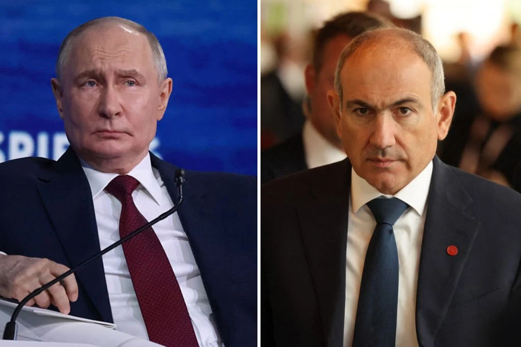 Prezydent Rosji Władimir Putin i premier Armenii Nikol Paszynian. 