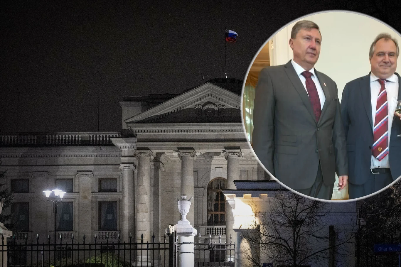 Piotr Heszen z Konfederacji Korony Polskiej w rosyjskiej ambasadzie Piotr Heszen i Gieorgrij Michno / Ambasada Federacji Rosyjskiej w Warszawie
