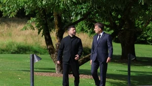 Wołodymyr Zełenski i Emmanuel Macron na szczycie G7